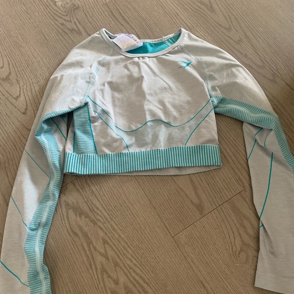 Gymshark Other - Gymshark hyper amplify grey + blue long sleeve cro